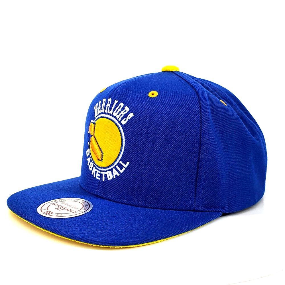 Mitchell & Ness Warriors Basketball Hat Hardwood Classics Snapback Blue Cap‎